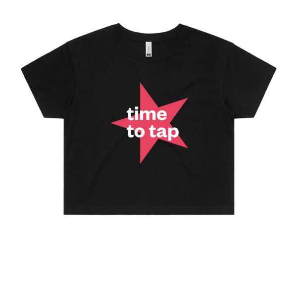 Time to Tap Black Crop Tee Thumbnail